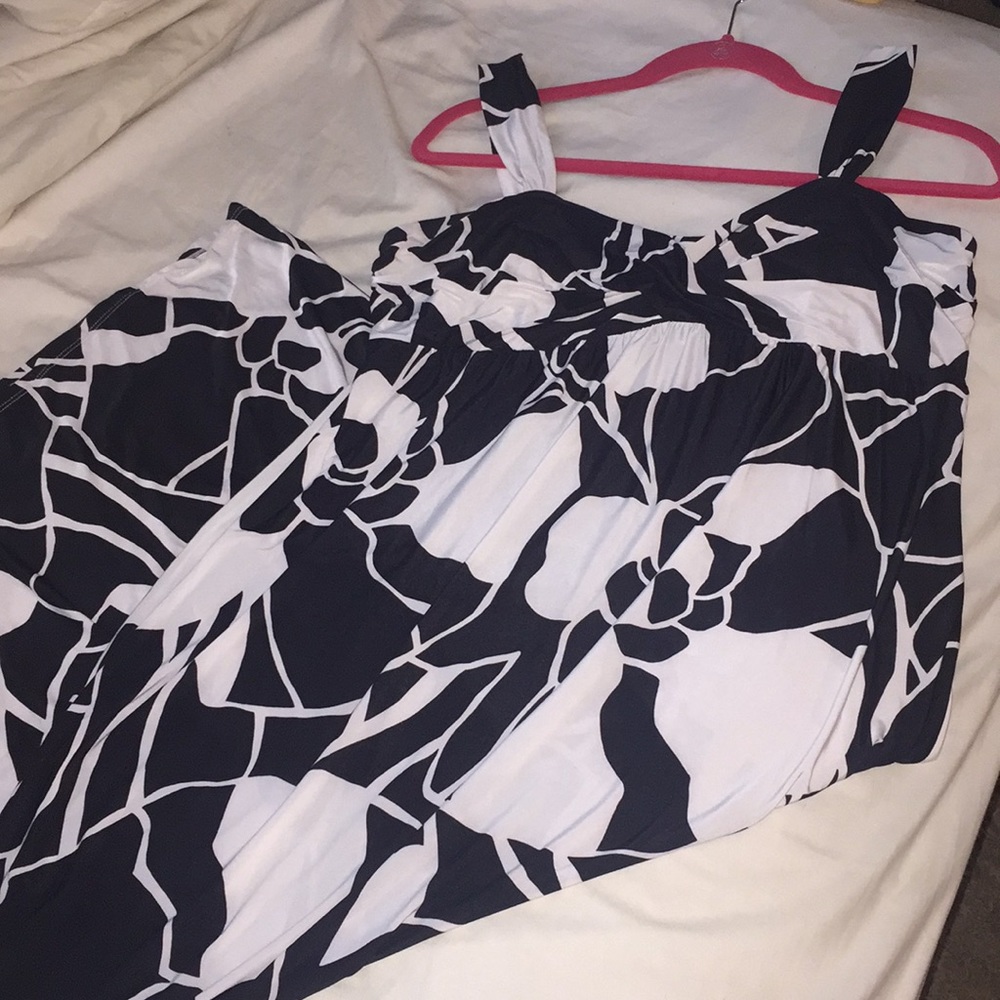 Alfani Long Black and White Dress